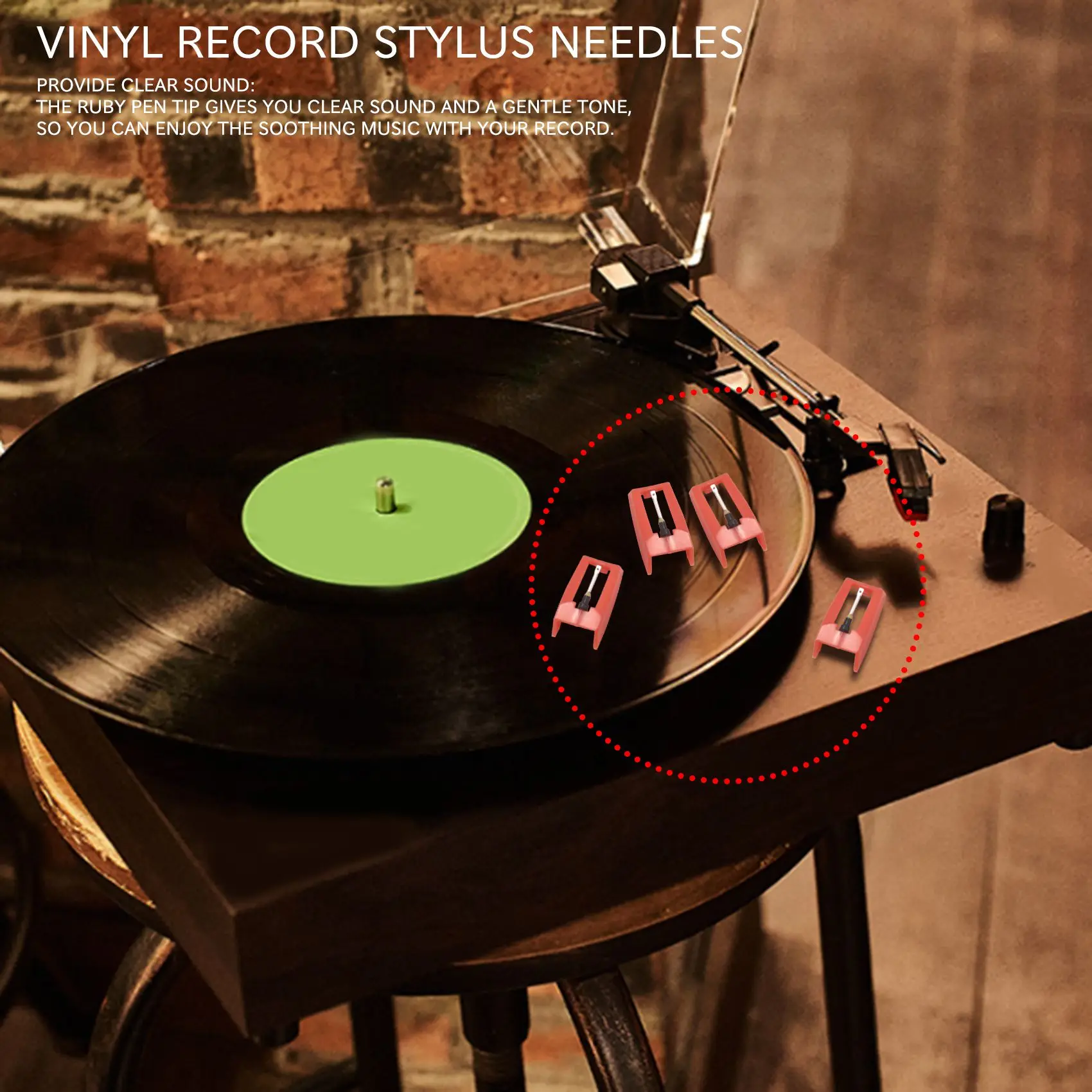 8 Pcs Record Player Needle Turntable Diamond Replacement Stylus Needles for Vinyl Record Player image 2
