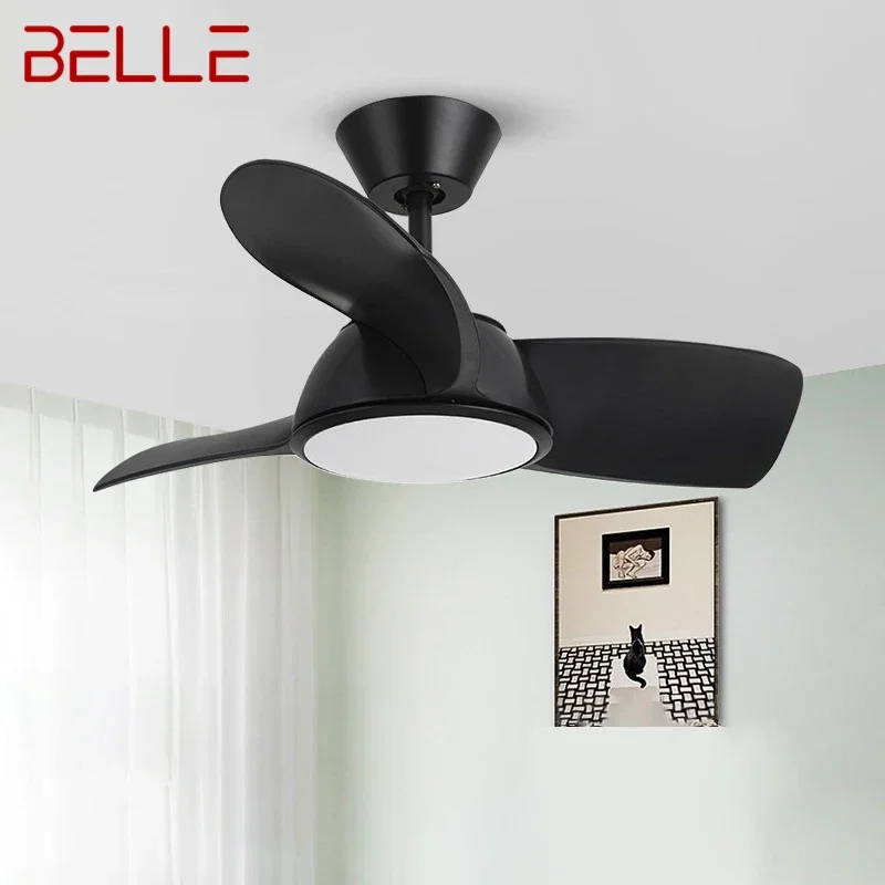 

BELLE Nordic LED Fan Light Modern Minimalism Restaurant Living Room Study Ceiling Fan Light Remote Electric Fan Light