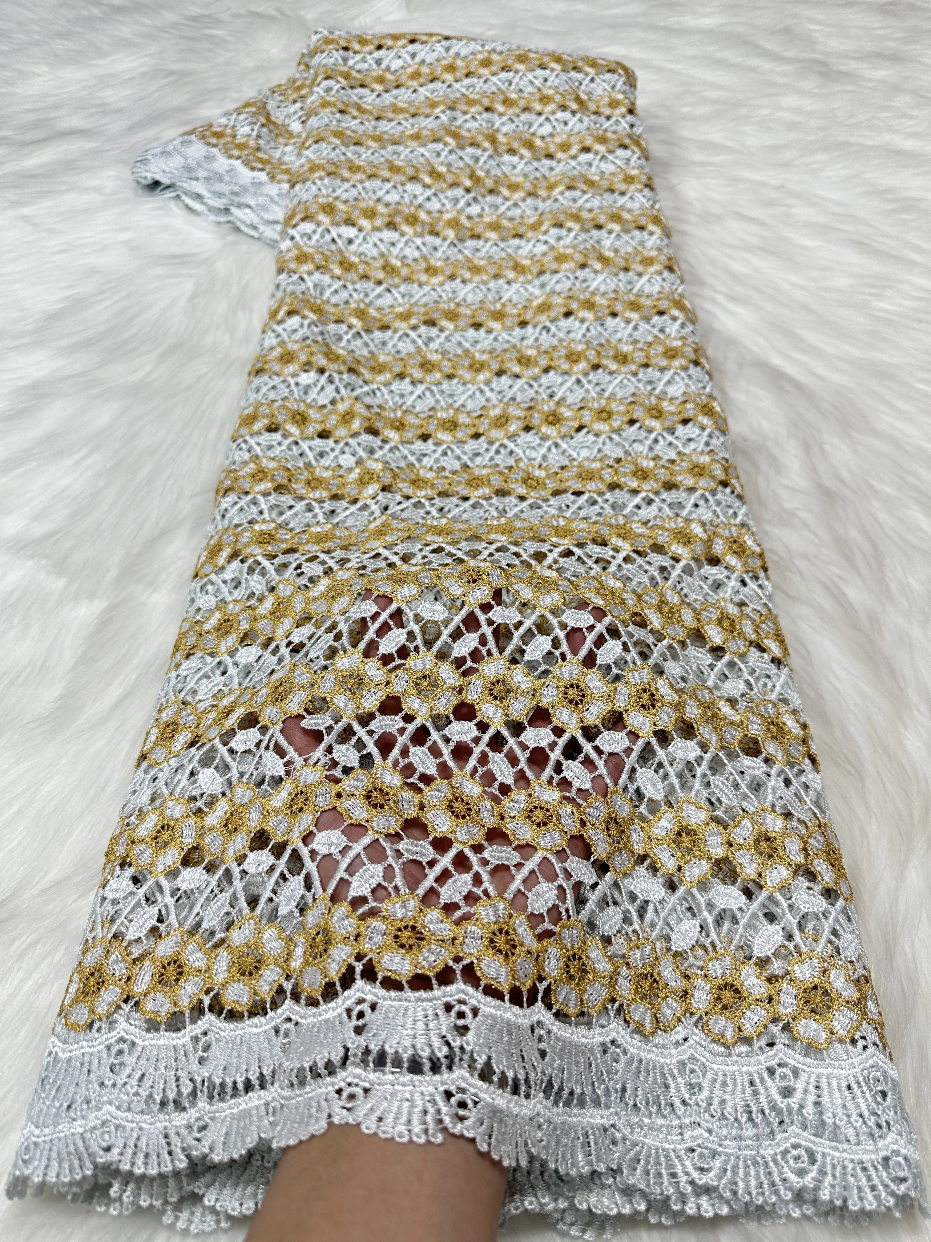 Luxury African Guipure Cord Lace Fabric 2025 Nigerian French Water Soluble Lace Fabric For Wedding Party Dress Sewing