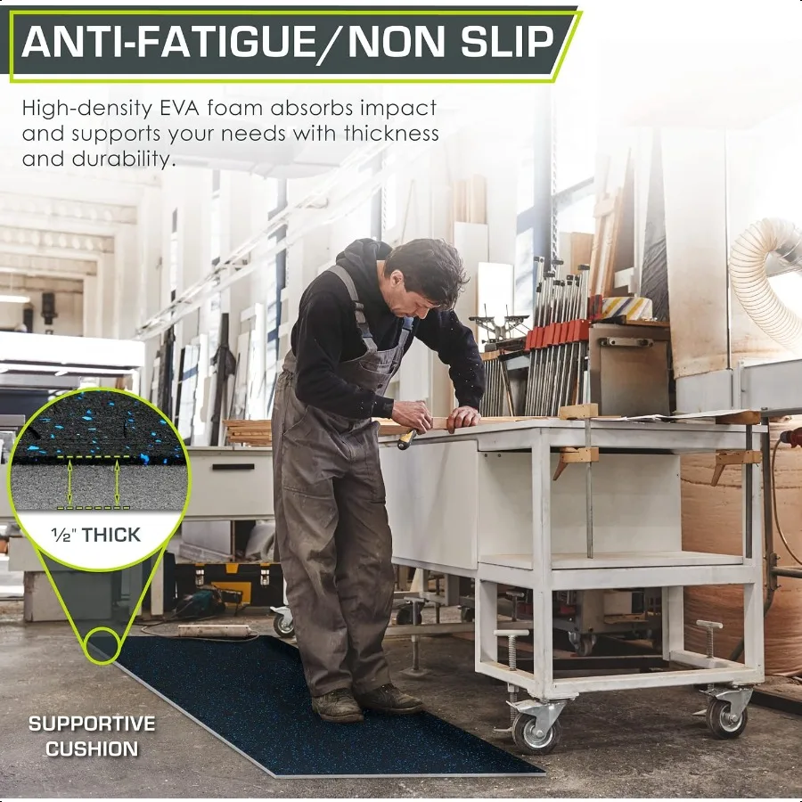 Estera de rompecabezas de ejercicio superior de goma, 3, 4 pulgadas, 48 cuadrados, 12 azulejos, azulejos entrelazados de espuma EVA para gimnasio en casa, suelo protector para equipos