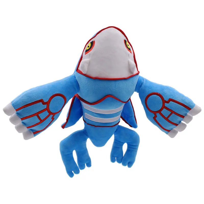 Boneco de Pelúcia Groudon Azul e Branco de 37cm, Groudon Primal, Rei do Oceano, Presente Colecionável