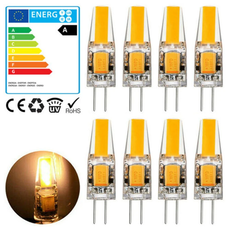 

10pcs G4 LED Bulbs Lamps AC 12V 6W COB LED Bulbs 360 Degree Angle Warm Color LED Light Chandelier Light Replace Halogen G4 Lamps