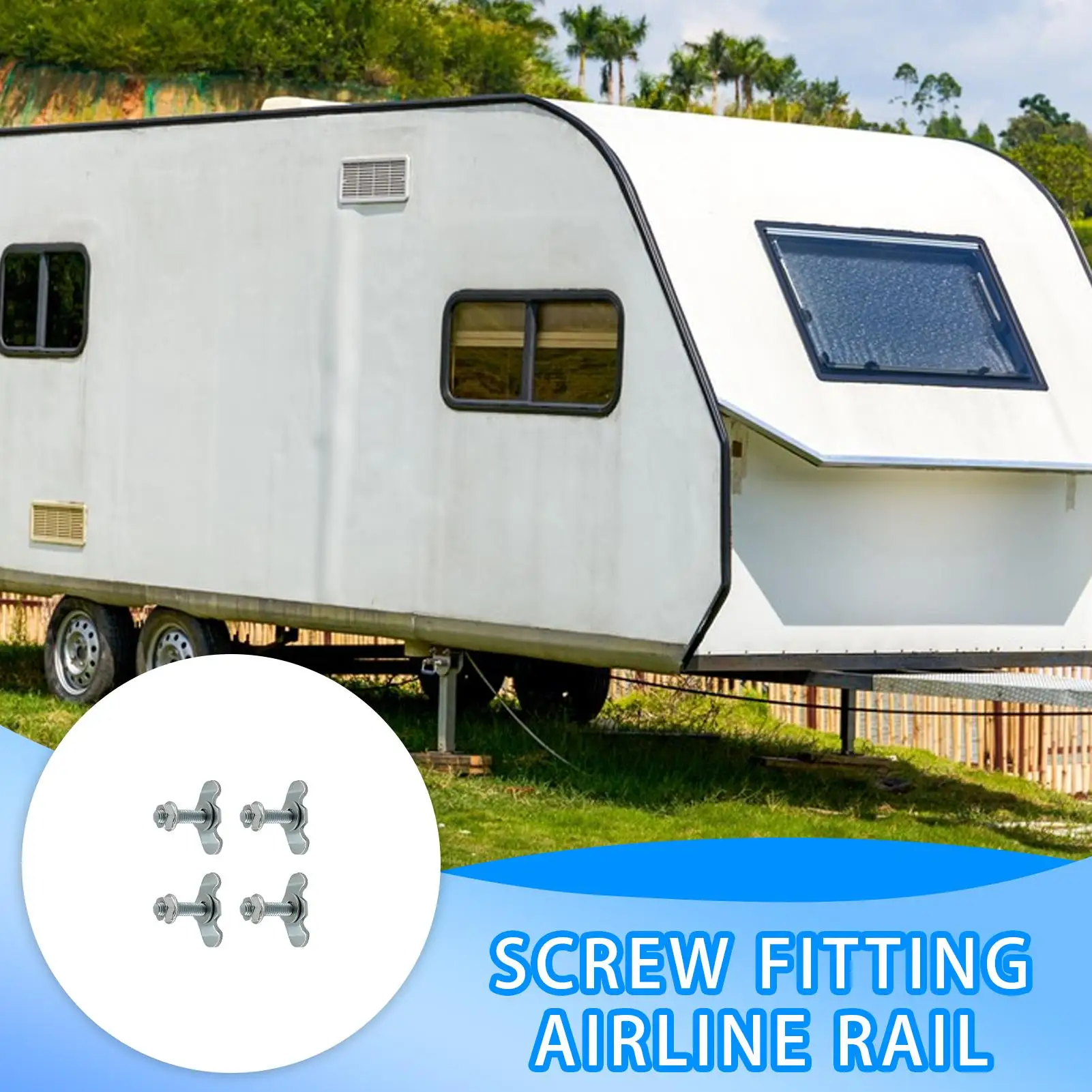 Goujon de piste en L, Double cosse filetée, raccord d'écrou, boulons de montage d'arrimage, matériel d'arrimage pour automobile RV, 4 pièces