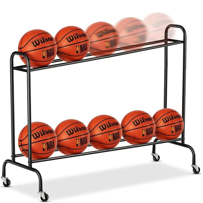 カスタムメタル両面メタルバスケットボールホルダー収納ラック