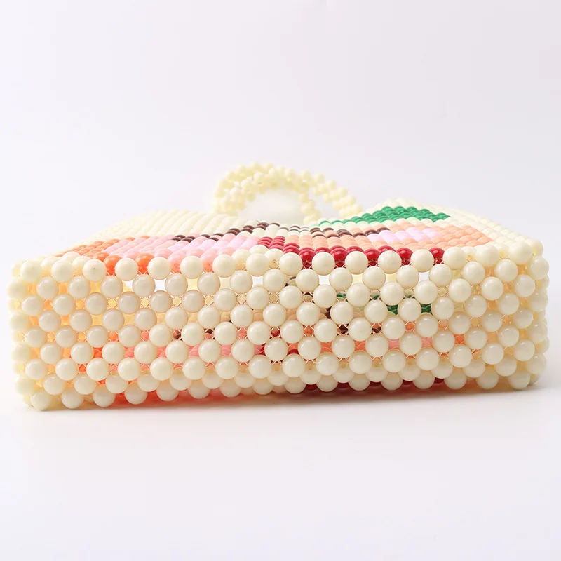 Multicolor Acrylic Woven Summer Women Fashion Bead Resort All-match 2023 Tote Bags for Women Jelly Purse Mobile Phone Handbag