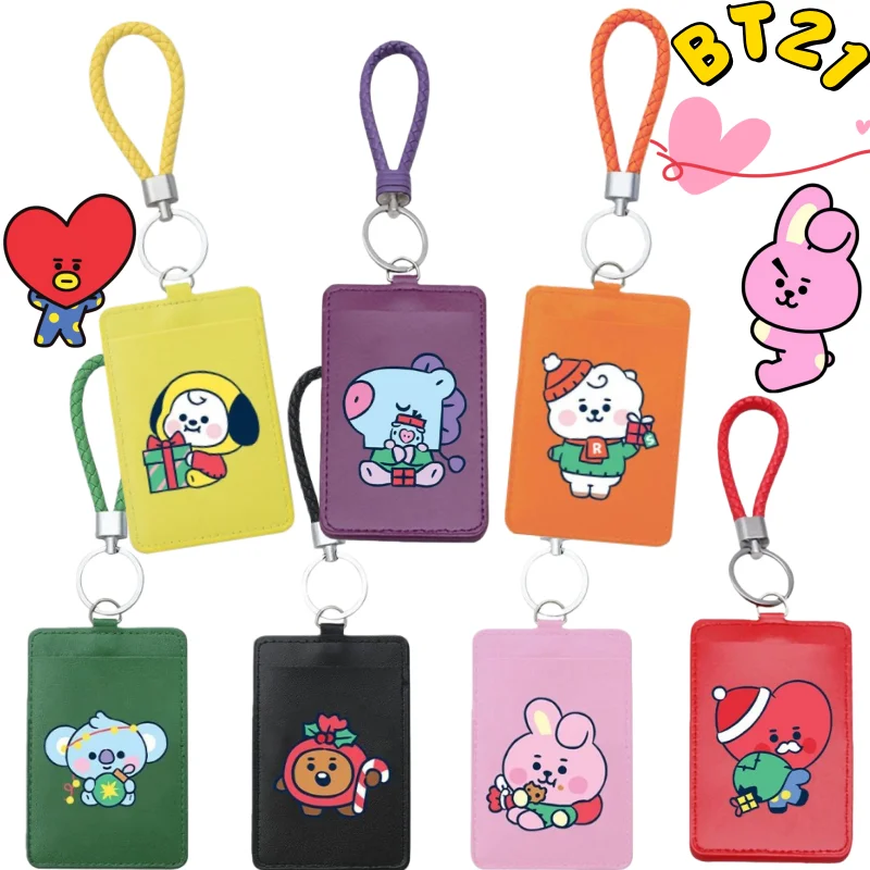 

Держатель для карт BT21 Chimmy Koya RJ Shooky Cooky: креативный, высококачественный, с аниме-принтом, для студентов, защитный чехол для карт, брелок