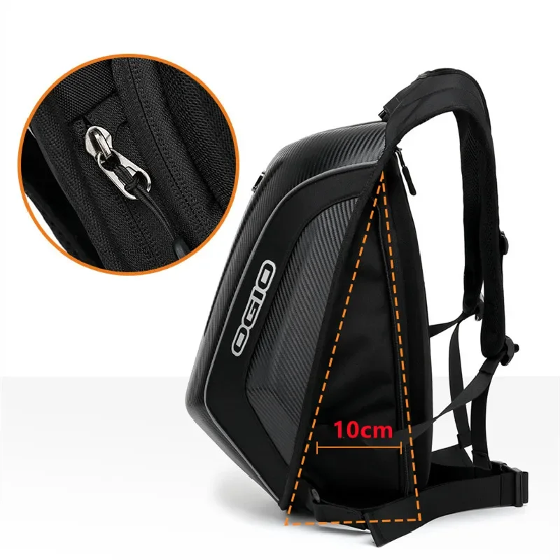 OGIO-Fibra De Carbono Shell Duro Mochila Da Motocicleta, Moto Sacos De Corrida, Cavaleiro De Armazenamento, Saco De Computador De Viagem, Full Face Capacete, OI, 30-48L