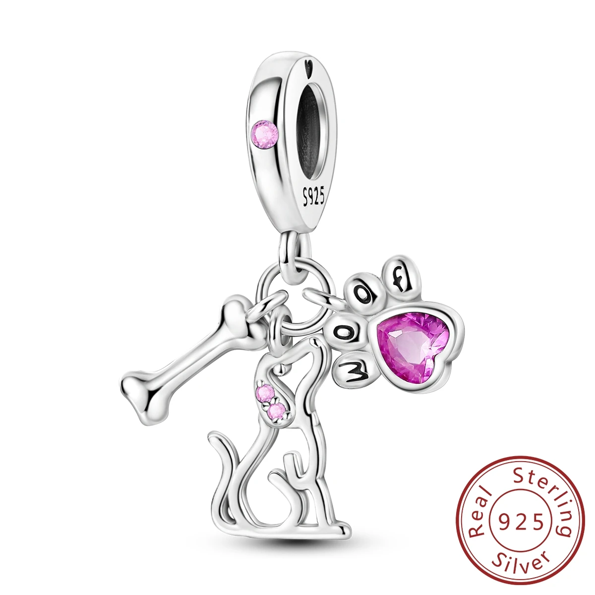 

Стерлингового серебра 925 пробы, кулон в виде кости с изображением щенка, висячие украшения, подходит для оригинального браслета 925, подарок для женщин, сделай сам, вечерние