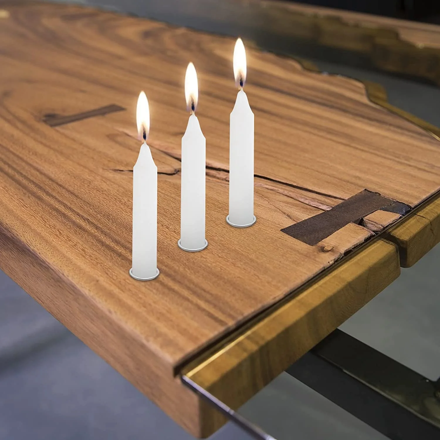 Portacandele per candele coniche, portacandele, luci da tè, candele da tavolo con inserti per candele, portacandele 30 pezzi argento