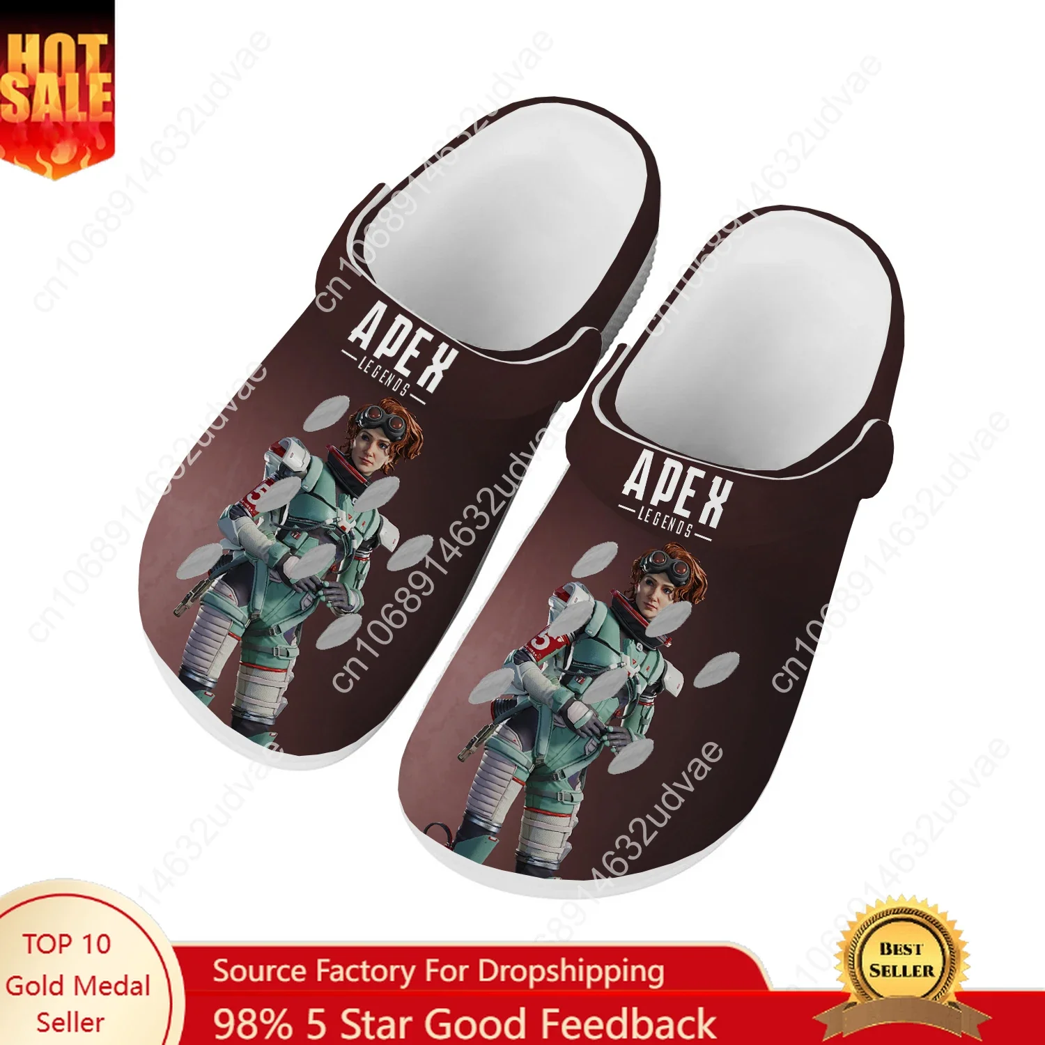 

A-Apex Legends Water Shoes Mens Womens Comfortable Fashion Home Garden Clogs Customizd Sandals Beach Breathable Hole Slippers