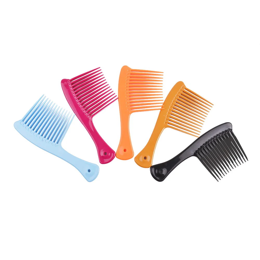 Large Wide Tooth Combs of Hook Handle Detangling Reduce Hair Loss Comb Pro Hairdress Salon Dyeing Styling Brush Tools