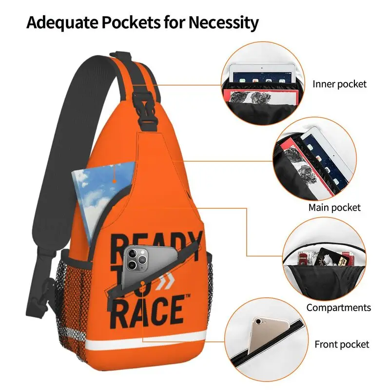 Racing Sport Motorcycle Rider Ready To Race Sling Crossbody Backpack Men Shoulder Chest Bags for Traveling