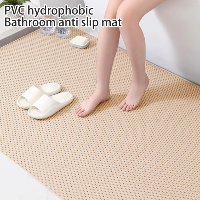 Bathroom Mat Slip Resistant Bathtub Mat PVC Skid Proof Rug for Shower and Toilet Safe for Elderly Kids Pregnant Women