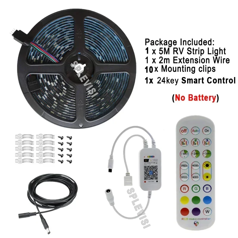 Impermeável RGB LED Strip Light para o convés do barco, luzes marinhas do pontão, luzes de pesca noturna, música Sync Remote, lâmpadas para Joel Bass, Rgb