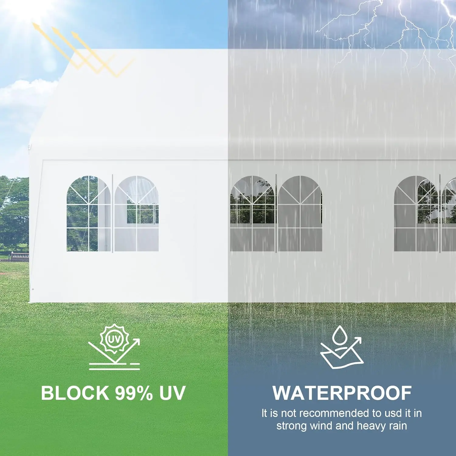 Heavy 20x20 Large Metal Carport Shelter corrosion Garage Canopy Tent for Party Event RV Boat Storage 236x236, Customized