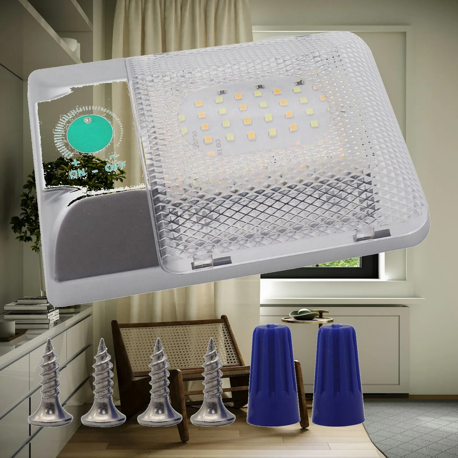 LED Ceiling Roof Light 1600LM 12V DC for Motorhome Camper Trailer