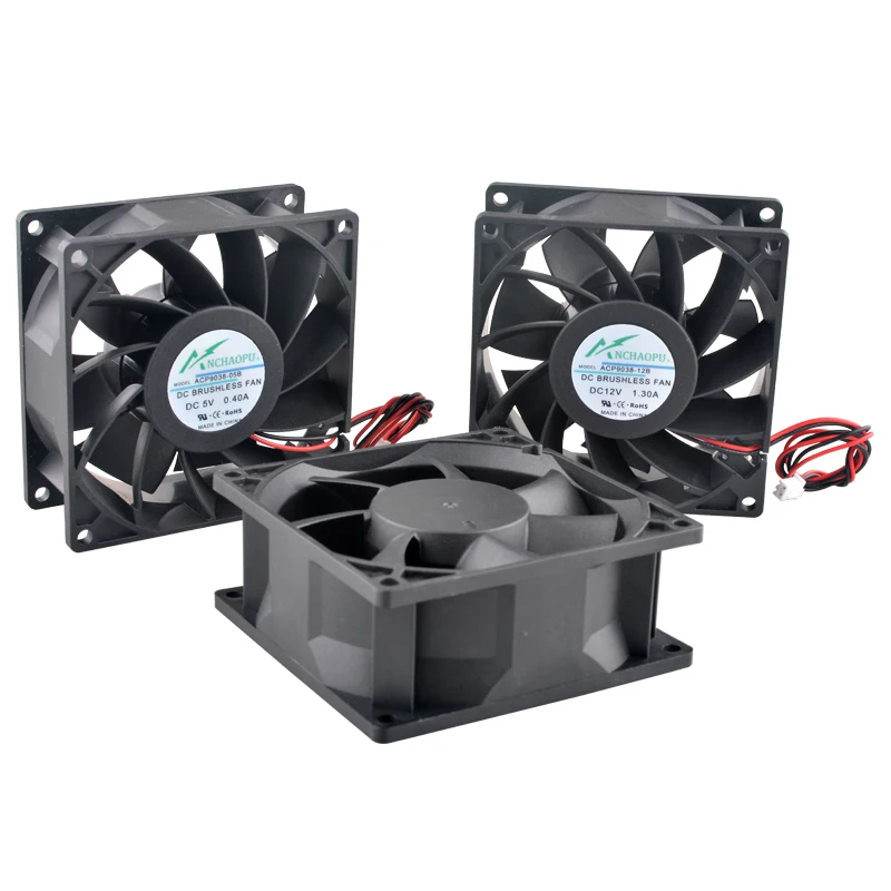 ACP9038 92mm Fan 92x92x38mm DC5V/12V/24V High Speed Axial Cooling Fan 2Pin for Server/Frequency Converter Cooling