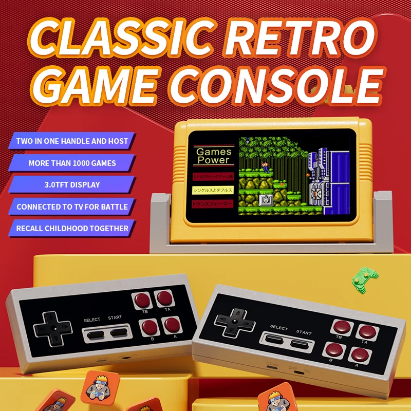 

2022 новая портативная мини игровая консоль K20 в стиле ретро 3,0 дюйма TFT тысячи классических игр 2,4 ГГц Двухместный беспроводной геймпад подарок для детей