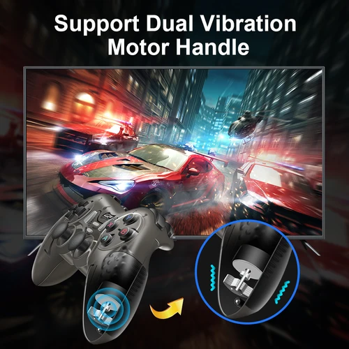 Imagen 2 del producto Mando con cable blanco y negro para videojuegos, TV/ordenador, PC, Joystick, controlador PS3 con efecto de vibración