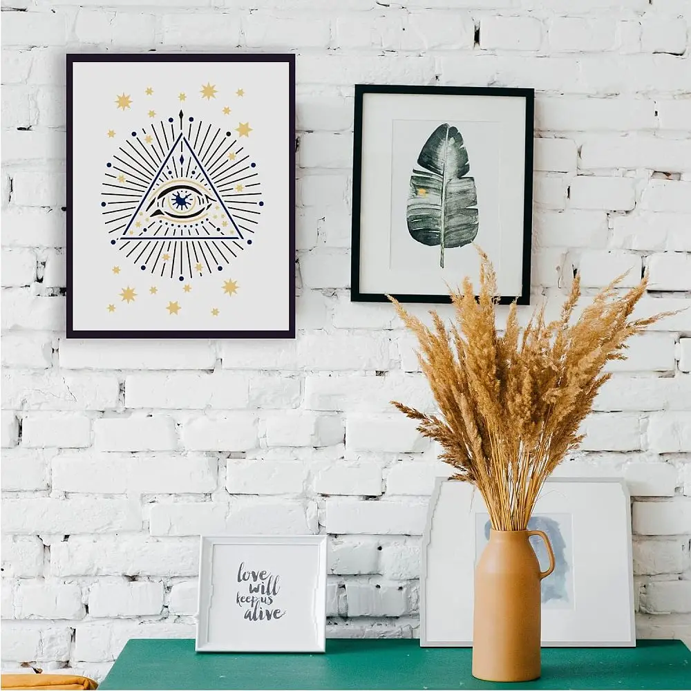 1 قطعة الاستنسل 29.7x21 سنتيمتر مثلث نجوم نمط الاستنسل البلاستيك اللوحة الاستنسل قابلة لإعادة الاستخدام نجوم قالب ديكور للرسم