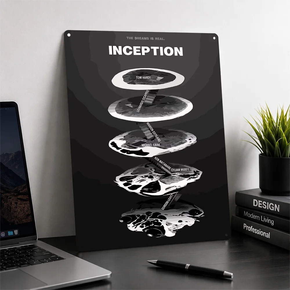 Inception Movie Minimalist Art Metal Poster Perfect Gift for Fans Lovers Personalized Wall Art Metal Sign for Room Accessories