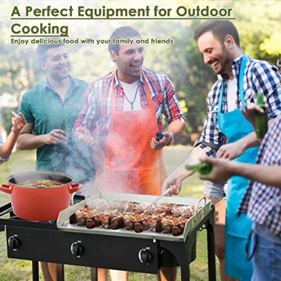 3 موقد مخيم البروبان مع أرجل قابلة للفصل للطهي في الهواء الطلق 225 000 وحدة حرارية بريطانية مخرج عالي 20 رطل لكل بوصة مربعة منظم ضغط CSA Certi