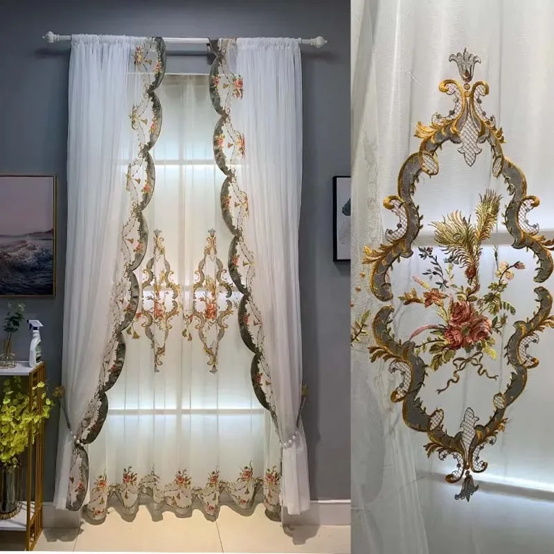 

Новые роскошные бархатные шторы в европейском стиле с тиснением и вышивкой для оконных штор для гостиной и спальни, индивидуальные продукты