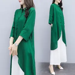 2023 Spring and Summer New Korean Women's Stand Neck Button Slim Half Sleeve Midi Embroidered Shirt Wide Leg Pants Two Piece Set