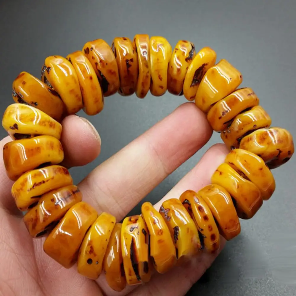 Fashion Bracelet Gift Jewelry Accessory Natural Amber Beeswax Abacus Beaded Hand Gift