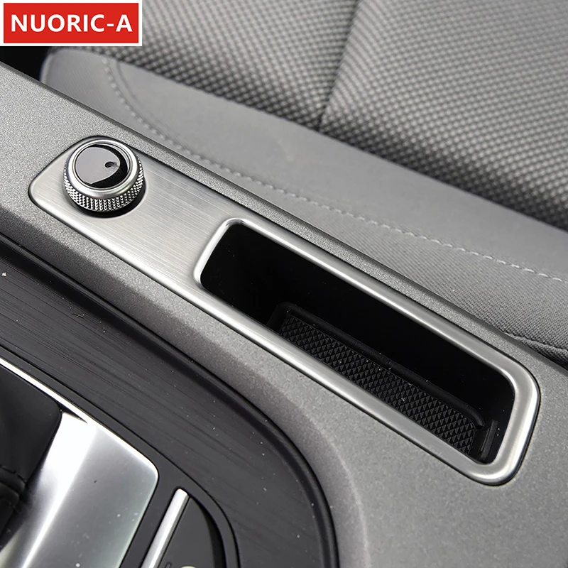 Stainless Steel Center Console Volume Adjustment Frame Decoration Cover Trim For Audi A4 B9 2017-2021 LHD Car Styling Interior