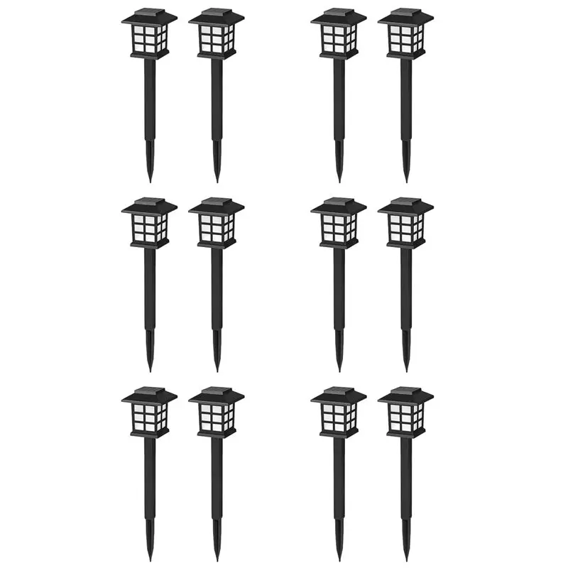 

Солнечные светодиодные светильники A20F-12Pcs для дорожек и газонов, уличные водонепроницаемые солнечные лампы для сада/ландшафта