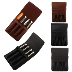 Can Store Four Pens of Regular Size Handmade Fountain Pen Case Leather for Holder Pen Pouch Retro Pen Box School pencil pouch