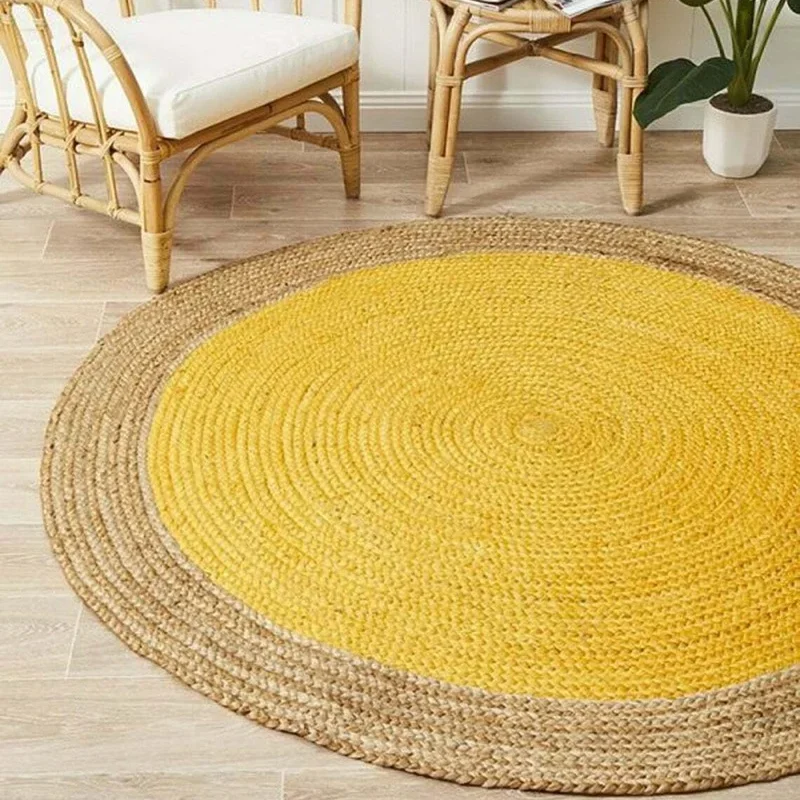 

100% Natural Jute Round Rug Weaving Decorative Carpet Home Decoration Modern Rugs