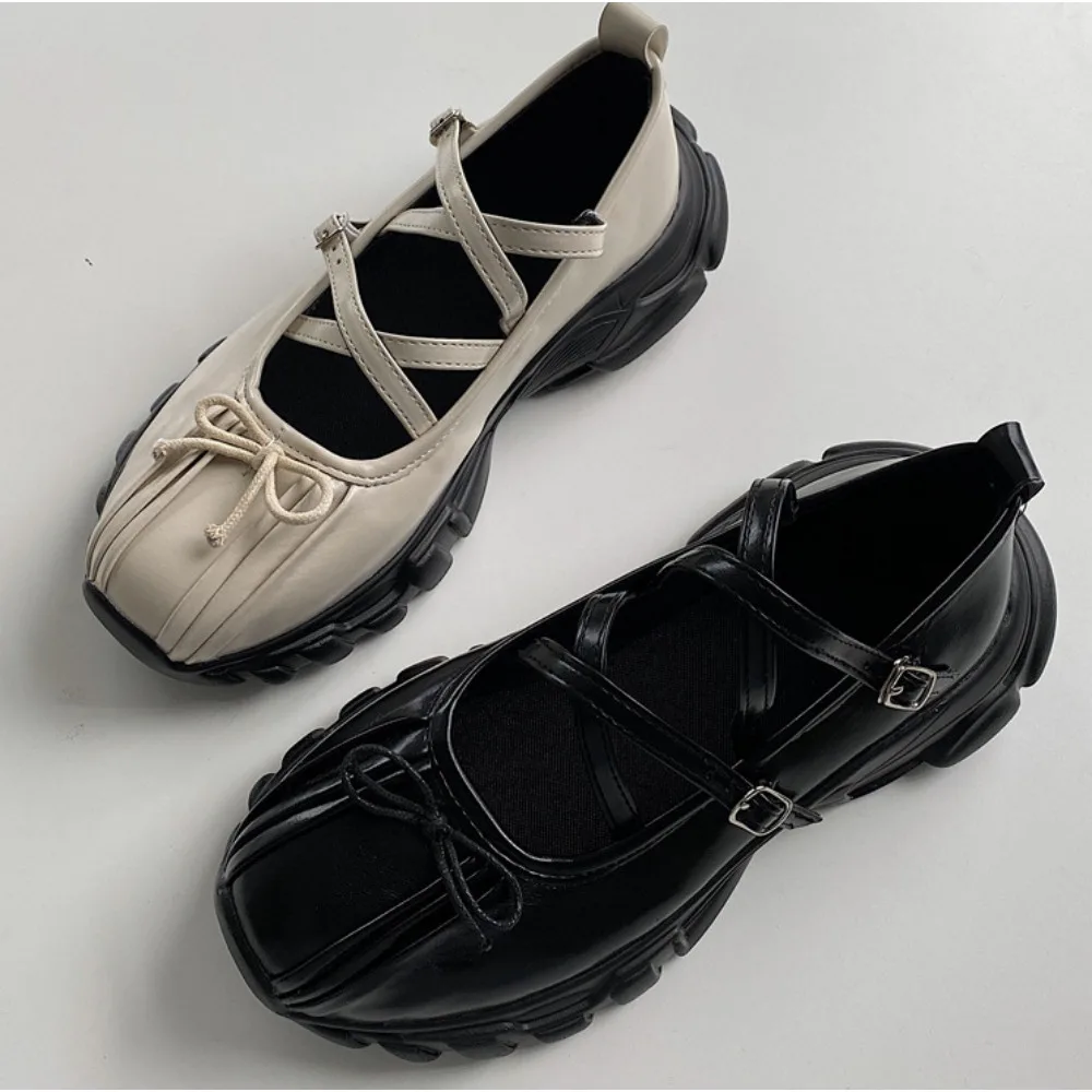 Mary Jane Shoes Girl Shallow Mouth Thick Sole Ballet Sneakers  Retro Small and Versatile Casual Dad Shoes Women Zapatos De Mujer