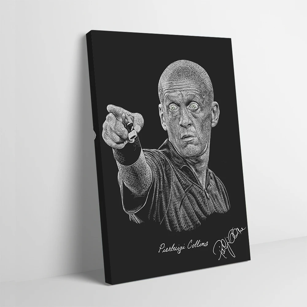 Pierluigi Collina Scribble Art Poster Customizable Printed Canvas Painting for Pictures Wall Art Gaming Room Decoration Home