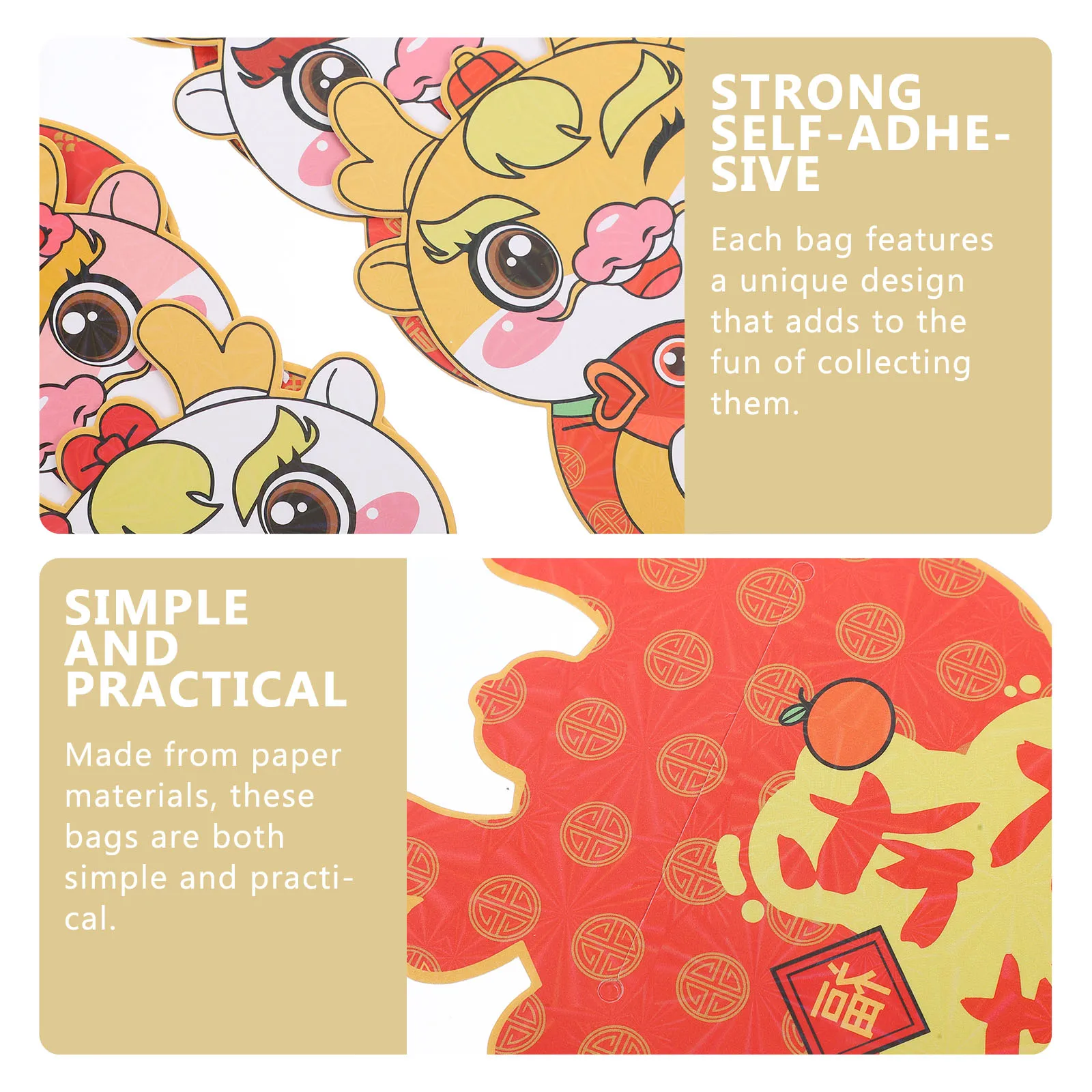 

30pcs Shaped Red Envelopes Spring Festival Lucky Money Packets Chinese New New Year Red Envelopes Year Decorations