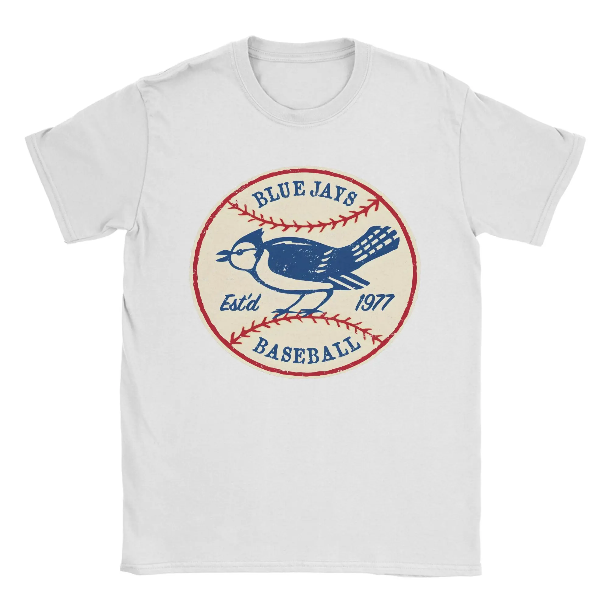 Camiseta Vintage Toronto Blue-Jays-Bird Patch para hombre, camiseta de algodón con cuello redondo, camiseta de manga corta, ropa 4XL 5XL