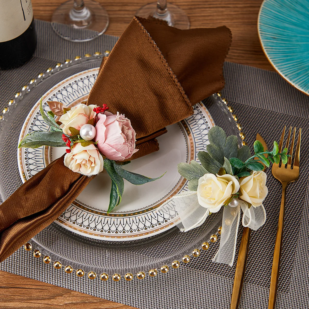 Rose tissue ring, western banquet napkin ring, table decoration ornament