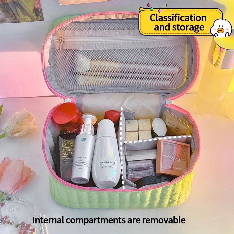 Women Makeup Bag Travel Cosmetic Bag Mini Triangle Toiletries Pouch Organizer Zipper Kawaii Beauty Case Bolsos De Maquillaje New