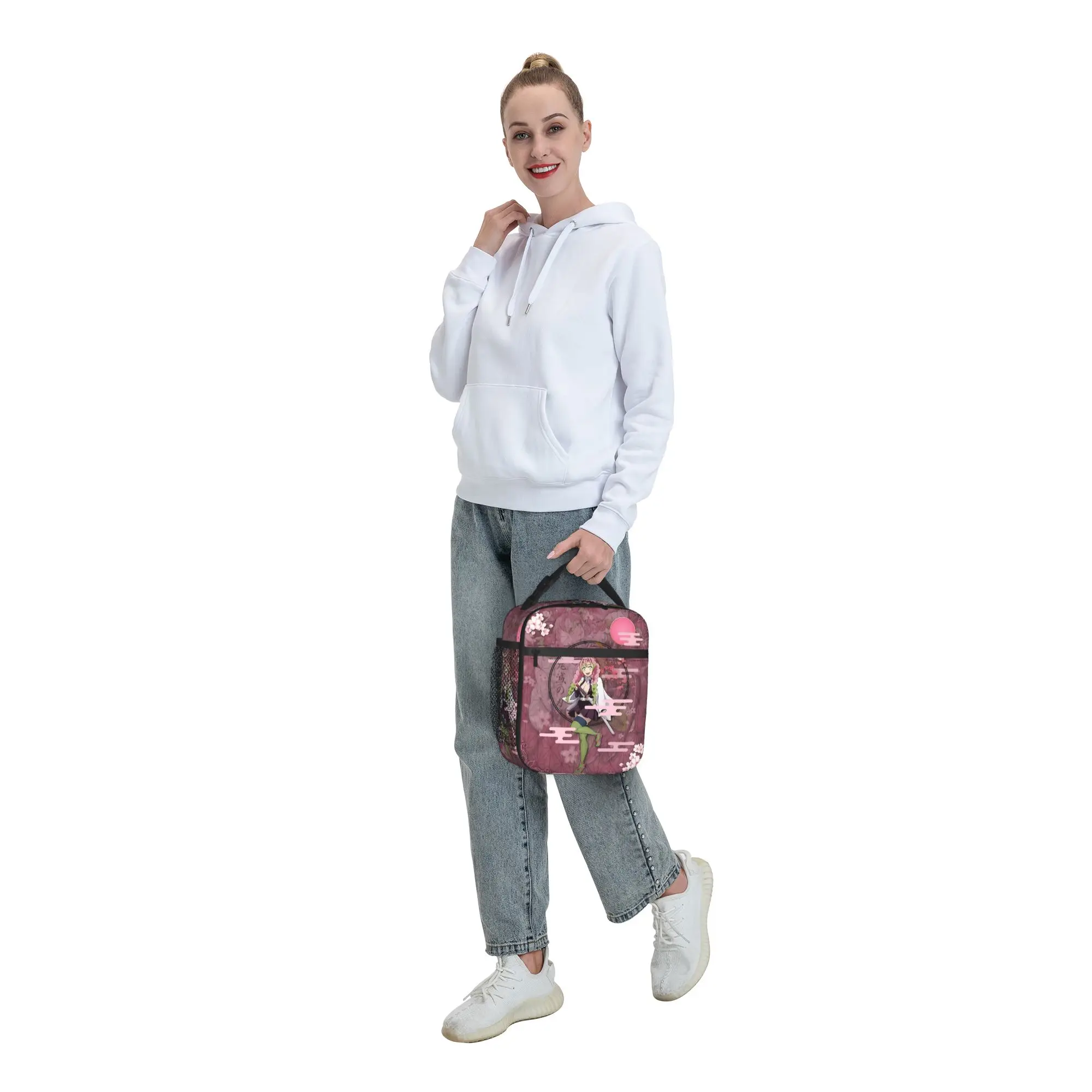 Custom Demon Slayers Insulated Lunch Bag for School Office Manga Waterproof Thermal Cooler Bento Box Men Women view 6