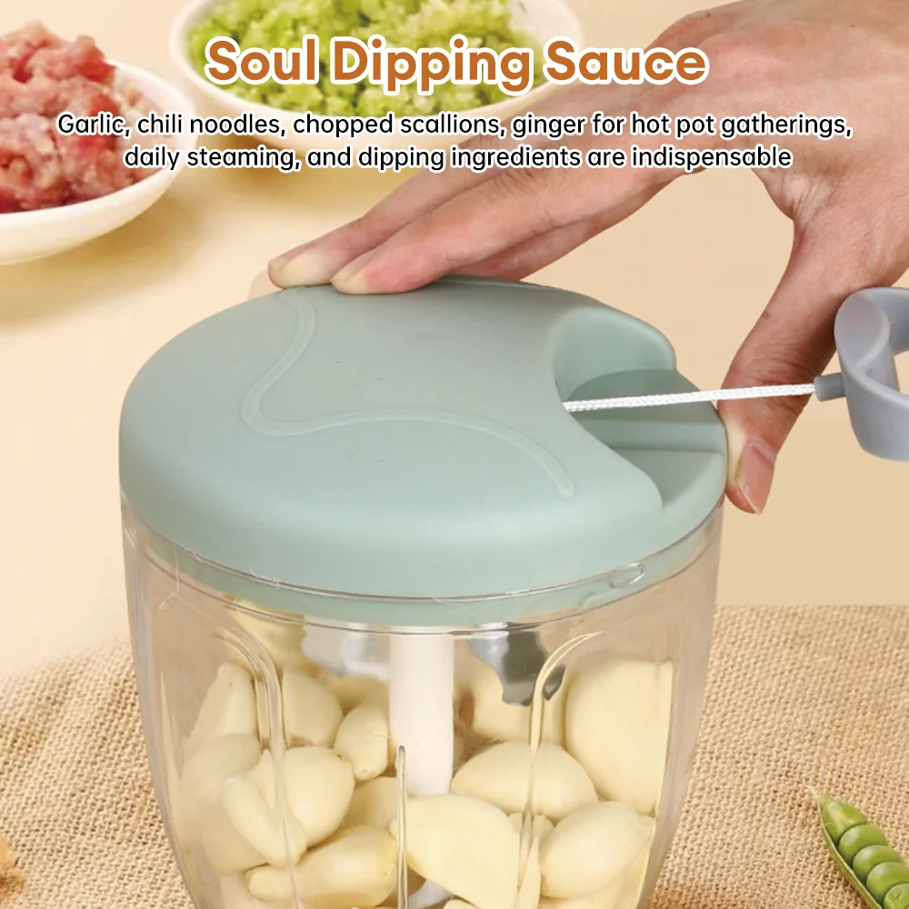 500/900ML Manual Meat Mincer Hand Pull Kitchen Household Type Garlic Blender Vegetable Onion Cutter Kitchen Cooking Accessories