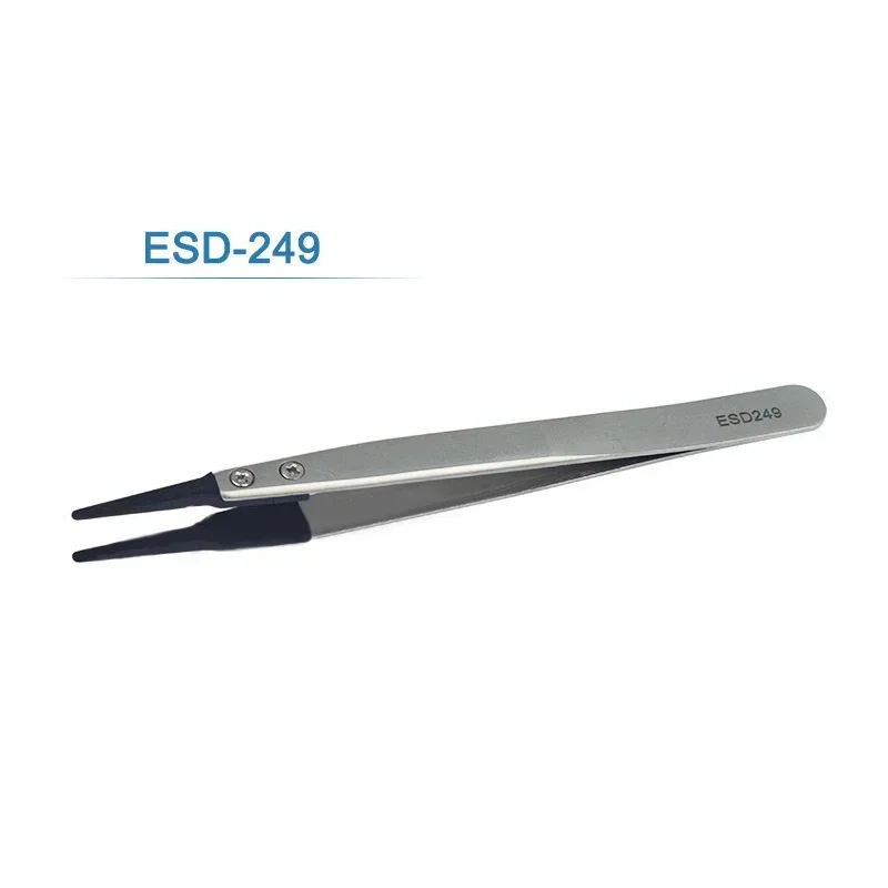 1-5 Stück Uhrzeiger-Montagepinzetten mit geradem und gebogenem Griff, antistatische Edelstahl-Kunststoffpinzetten ESD-259 ESD-259A ESD-7A