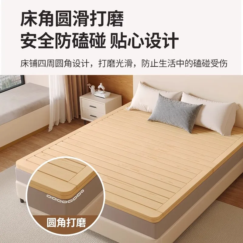 #Pine waist hard bed board foldable double board solid wood row skeleton hard board mattress soft bed hardening artifact
