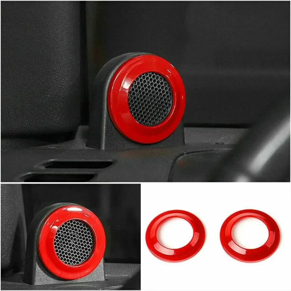 

CarHome 2PCS Red Car Interior A Pillar Speaker Cover Trim Horn Audio Speaker Cover Trim Accessories For Jeep Wrangler Jk 2008-20