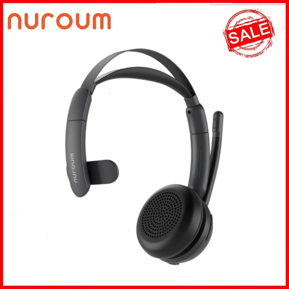 

Беспроводная гарнитура Nuroum Darkgrey HP31SN с микрофоном, микрофоны с шумоподавлением для работы, V5.3 Multi-Point, кнопка отключения звука, Bluetooth