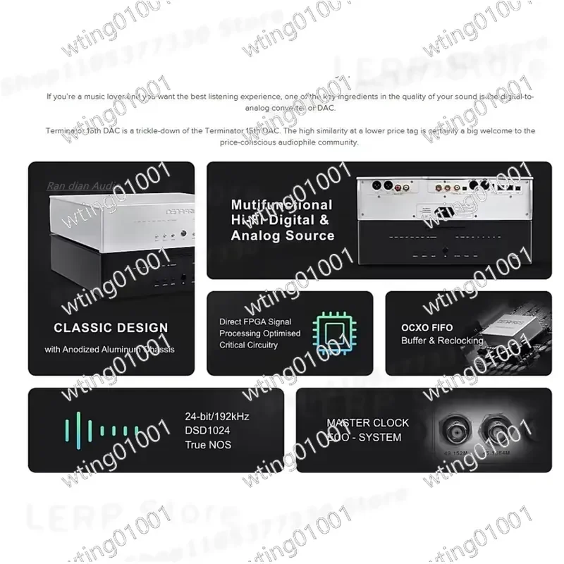 for DENAFRIPS TERMINATOR 15TH R2R DAC DSD1024 Discrete Resistor Ladder Full Balanced Decoder HDMI I2S RCA XLR High End Audio