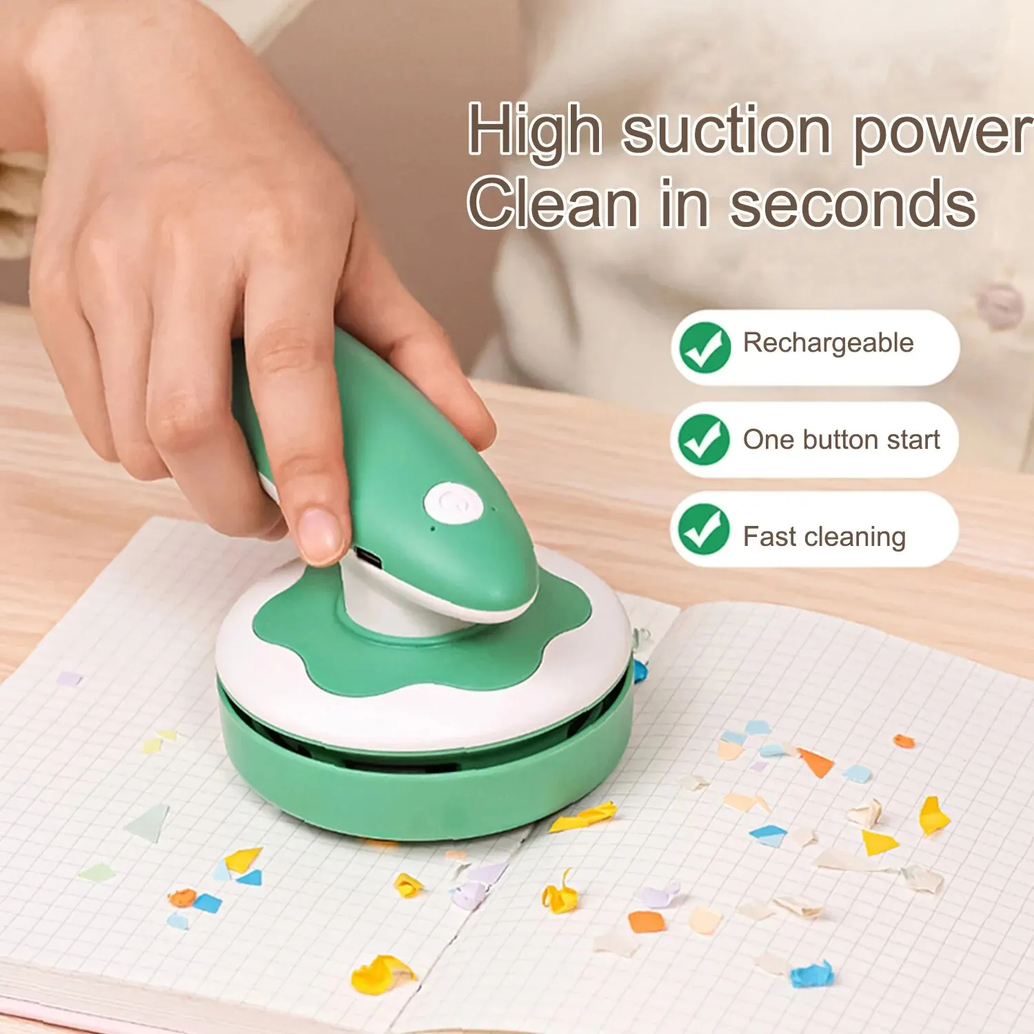 Strong Suction Desktop Vacuum Cleaner Portable Desk Mini Vacuum Cordless Mini Desk Vacuum for Cleaning Dust Crumbs Computer