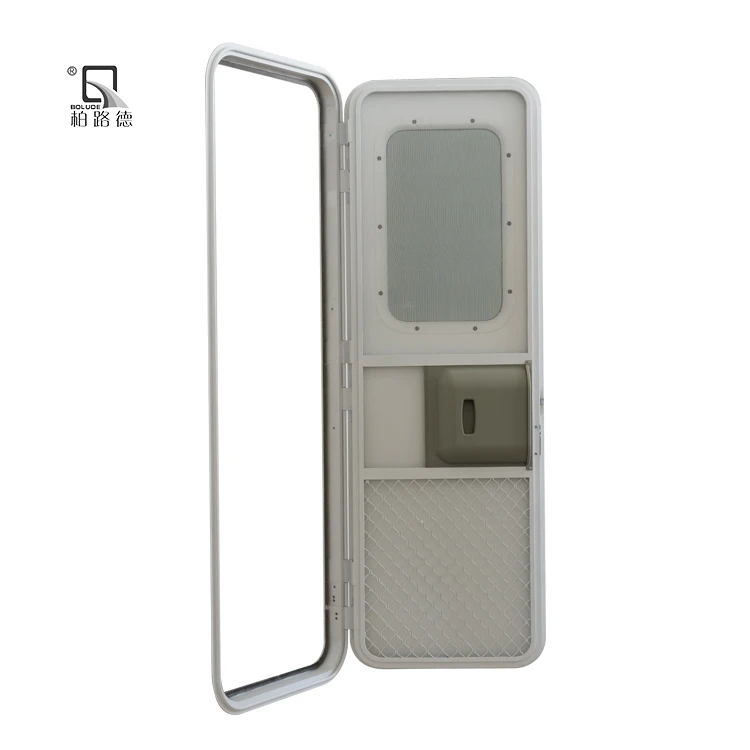 RV Caravan Door, Aluminum Alloy 622x1822mm, Motorhome Entry Door with Toughened Glass, RV Security Door, Aluminum Camper Door