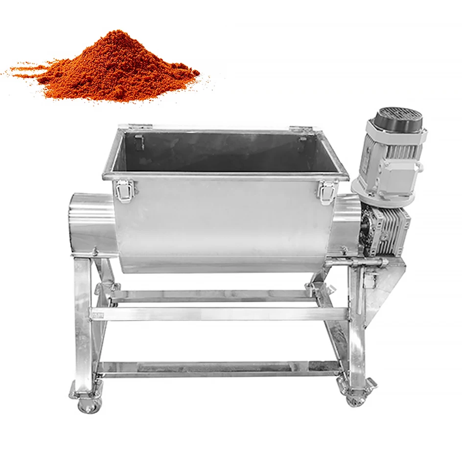 カスタマイズ可能な50L食品粉末混合機、小型飼料ミキサー、乾湿両用ステンレス製リボンミキサー