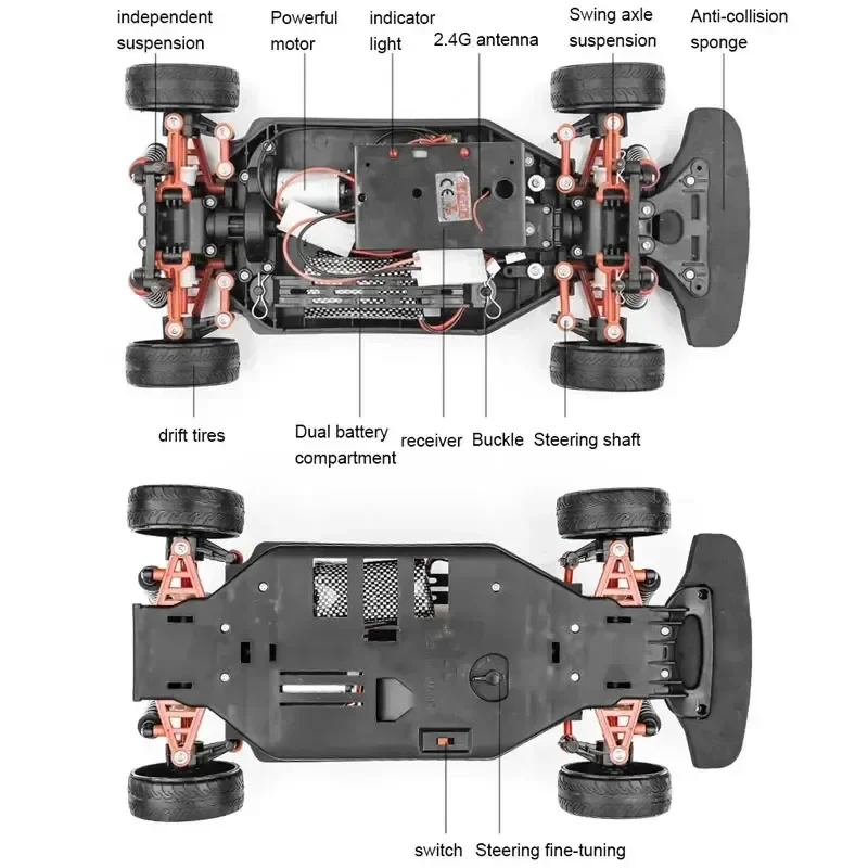 1:10 70km/h High-speed Drift Remote Control Car 2.4g 4wd Rc Off-road Vehicle Dual-speed Rc Car Children\'s Birthday Gift